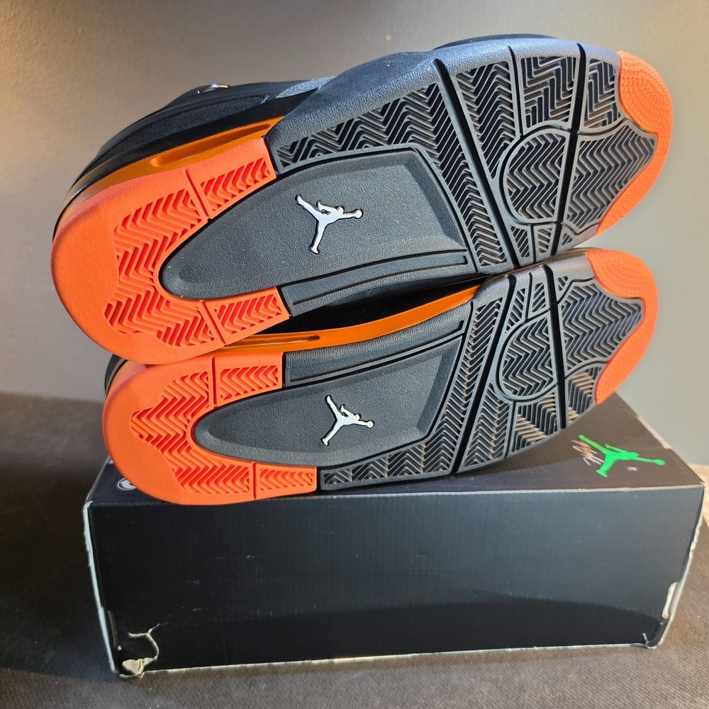 New Air Jordan 4 RM Black Starfish Mens 11 HF8126-001 Anthracite Orange Laces - Picture 8 of 12
